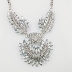 Silver Wings Art Deco Crystal Statement Necklace